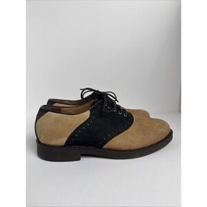 Duck Head Mens Tan Leather & Nubuck Saddle Oxford Shoes Sz 8.5M Made in Brazil